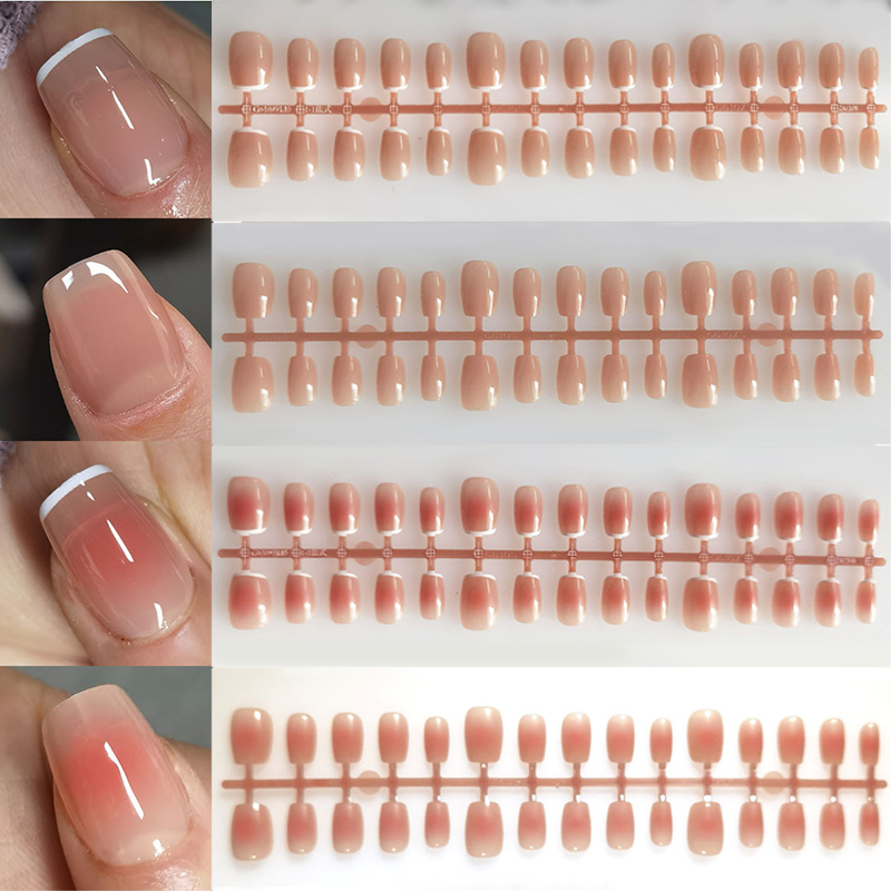Nail Art Xs - 30pcs Gradient Fake Nails French Blush