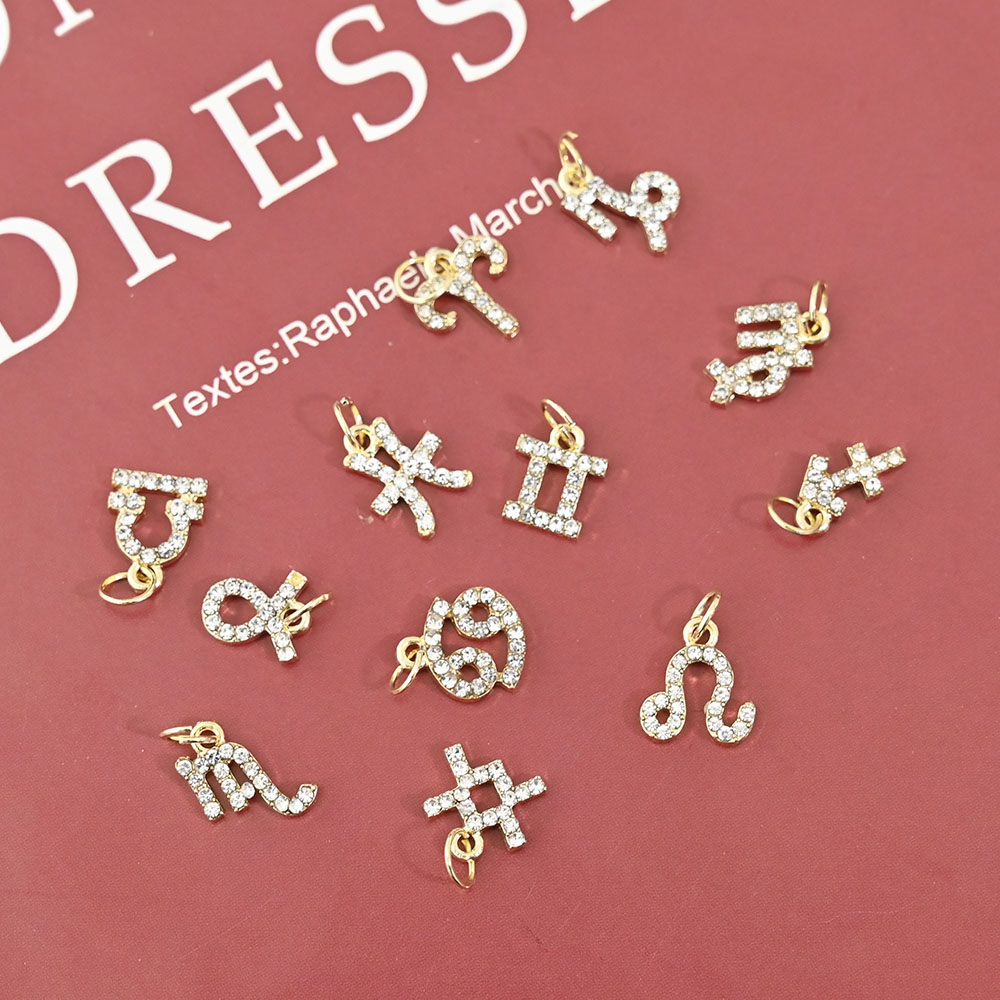 Nail Art Xs - 10Pcs 12 Constellation Dangle Nail Art