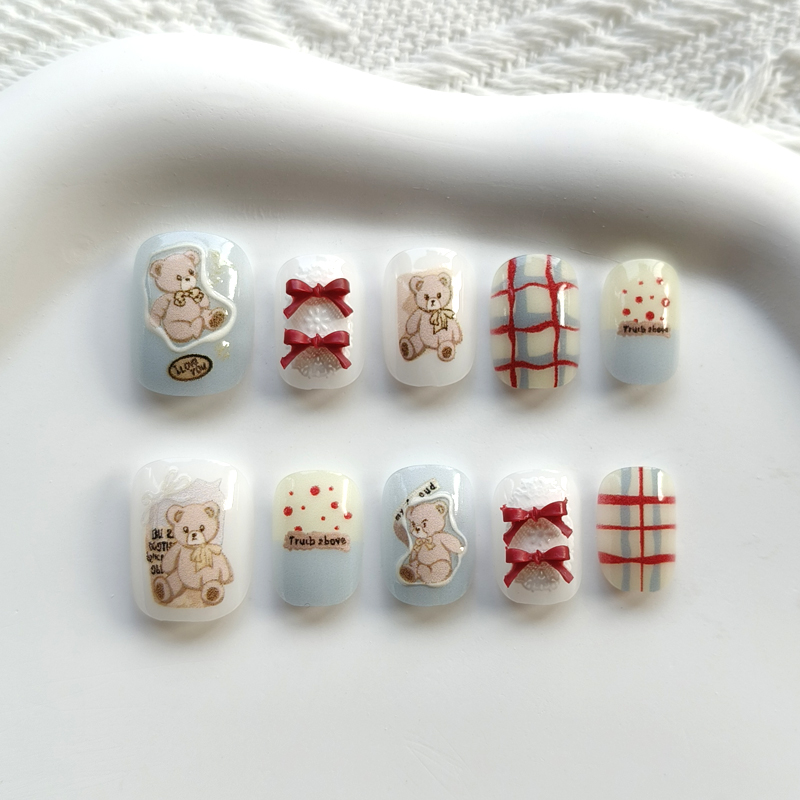 10Pcs Korean Style Cute Bear a - Nail Art Xs 评论和价格