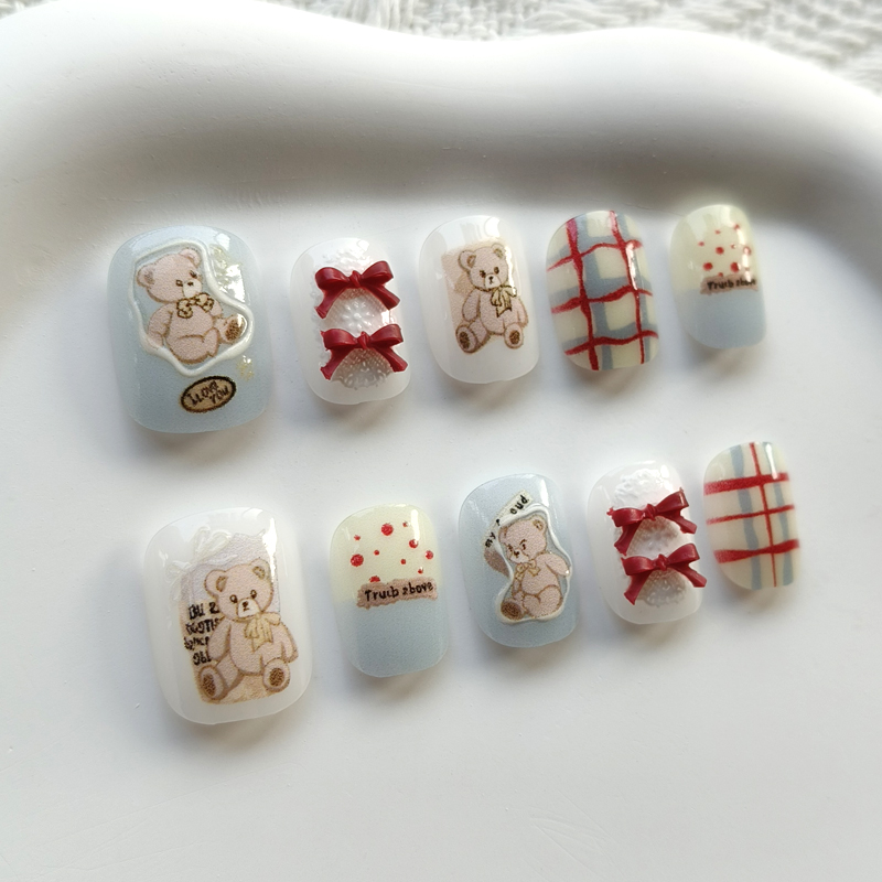 10Pcs Korean Style Cute Bear a - Nail Art Xs 评论和价格