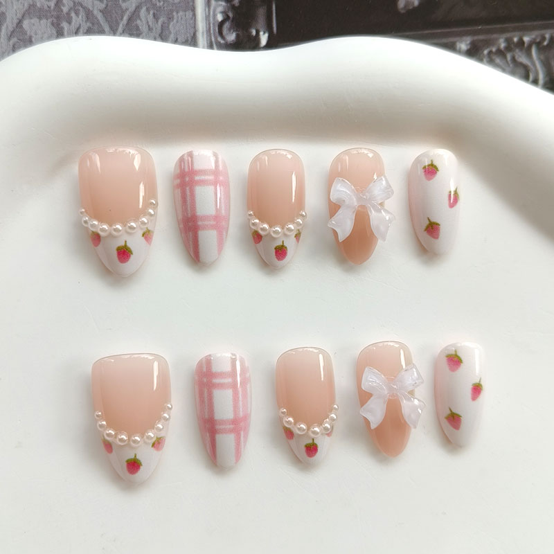 10Pcs Women French Style 3D St - Nail Art Red 评论和价格