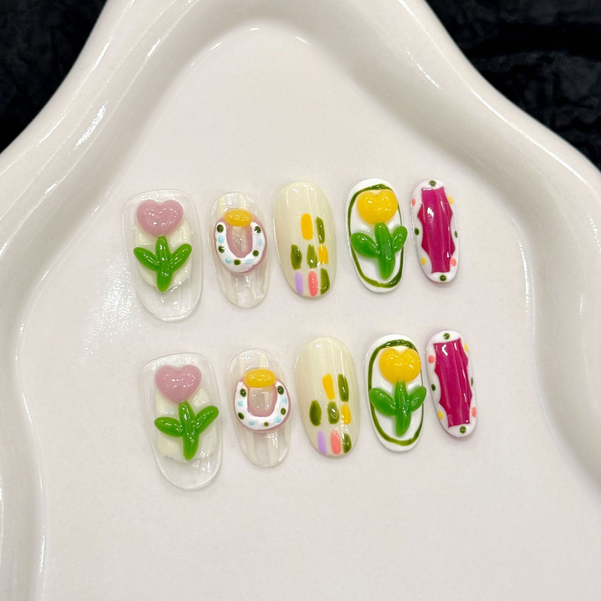 10pcs Handmade Press on Nails  - Nail Art Xs 评论和价格