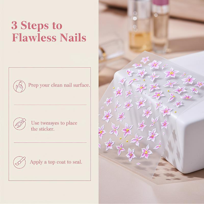 5D Five Petal Flower Nail Art  - Nail Art Ombre Pink 评论和价格