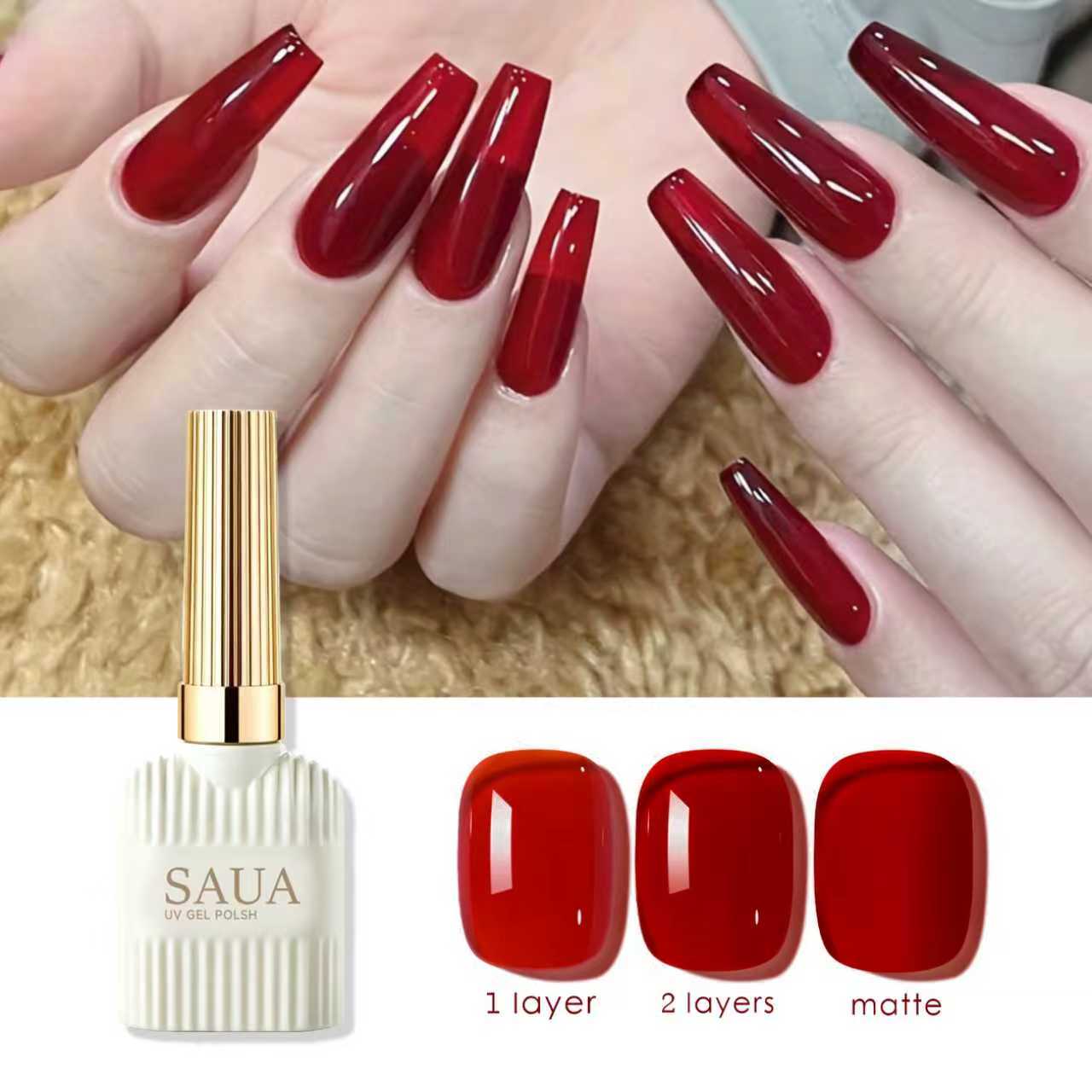 15ml Translucent Red Nail Poli - Nail Art Simple Elegant 评论和价格