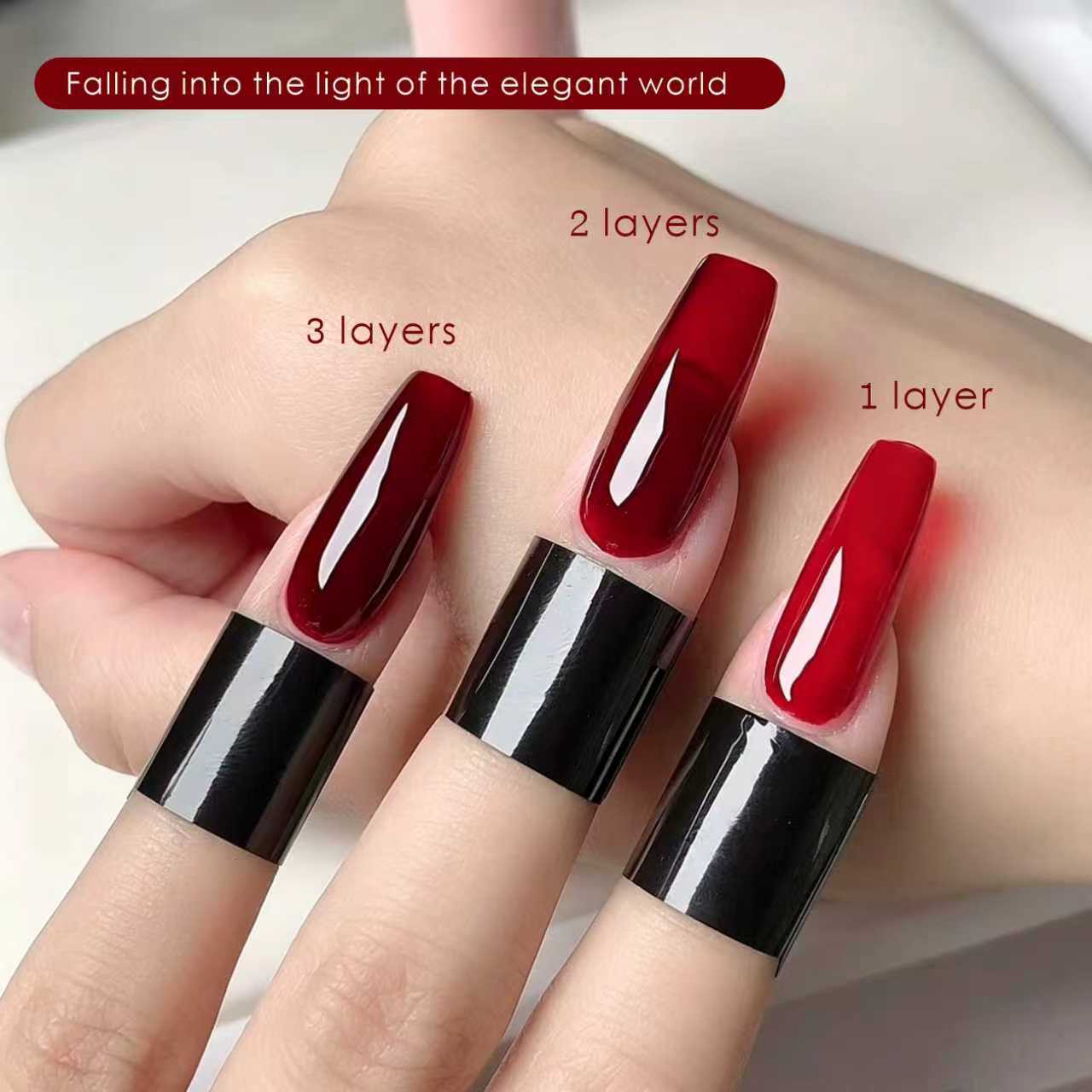 15ml Translucent Red Nail Poli - Nail Art Simple Elegant 评论和价格