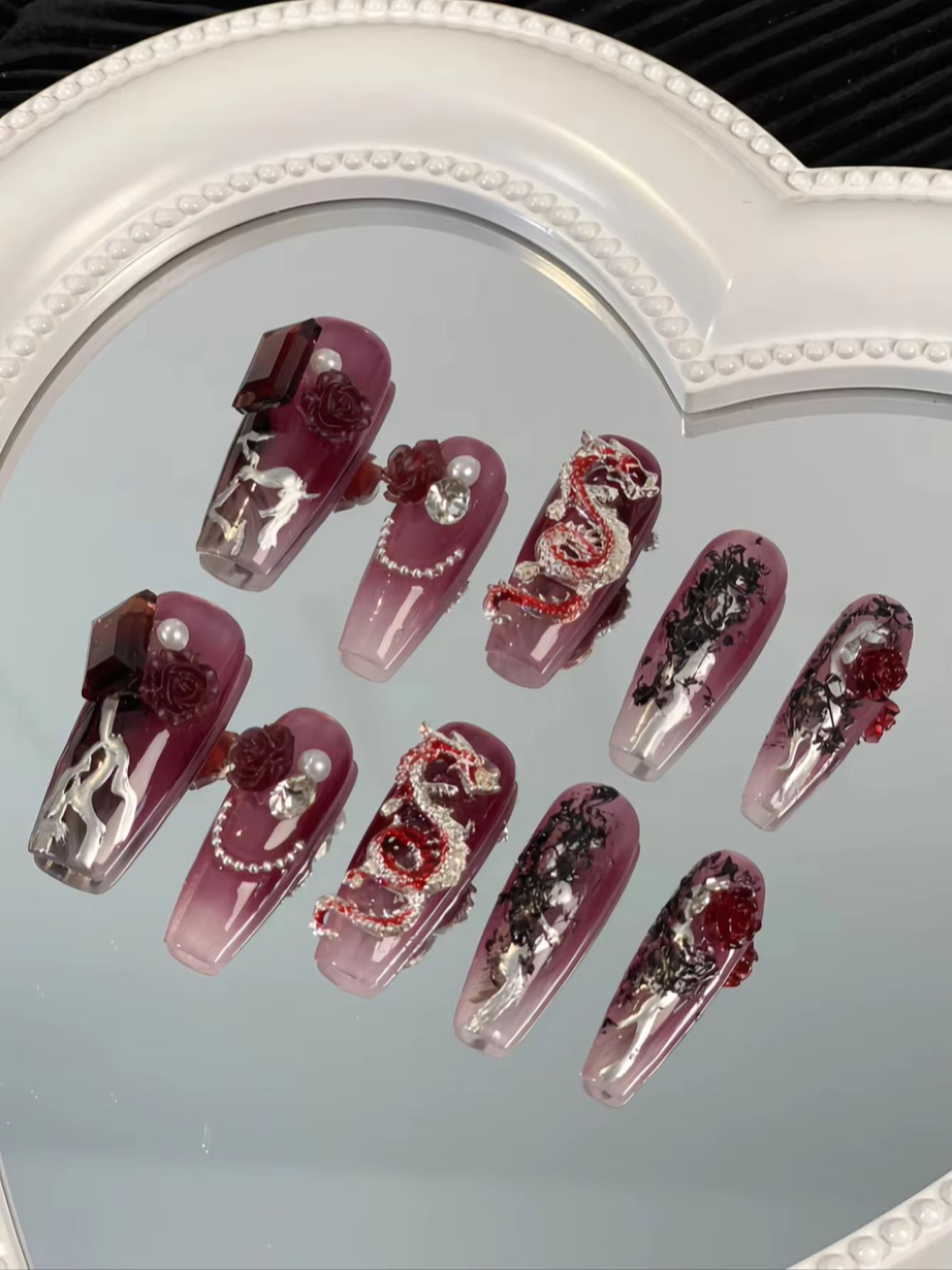 Halloween 10-Piece Set of Purp - Nail Art Red 评论和价格