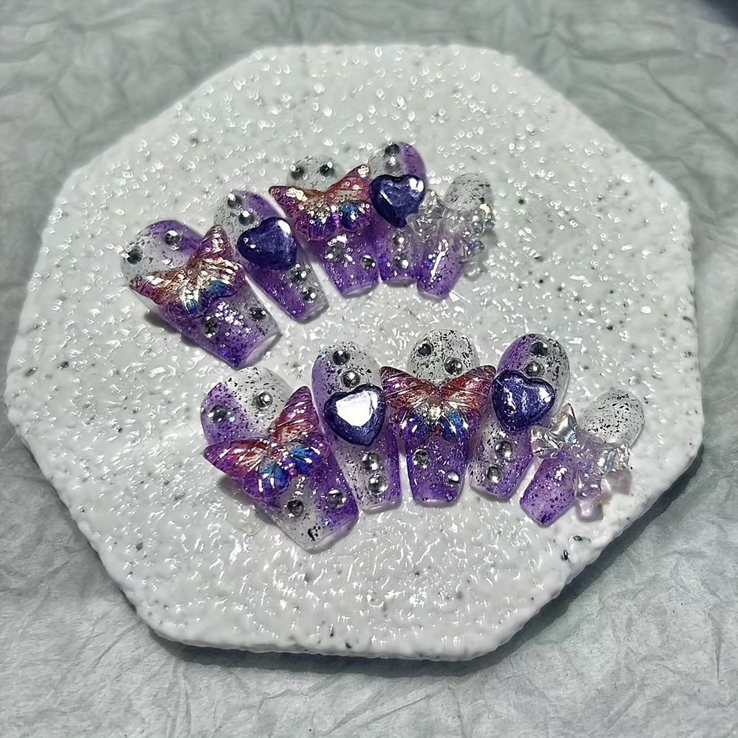 10 Pieces Purple Fantasy Butte - Nail Art Red 评论和价格